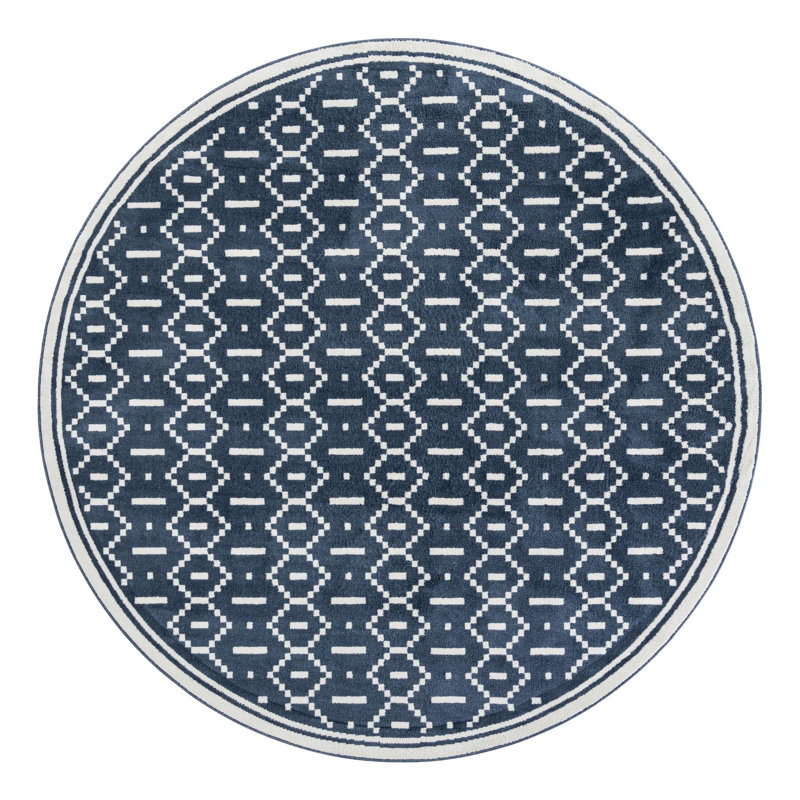 Latitude Run® Begna Nikolis Rug Blue, Round 10'