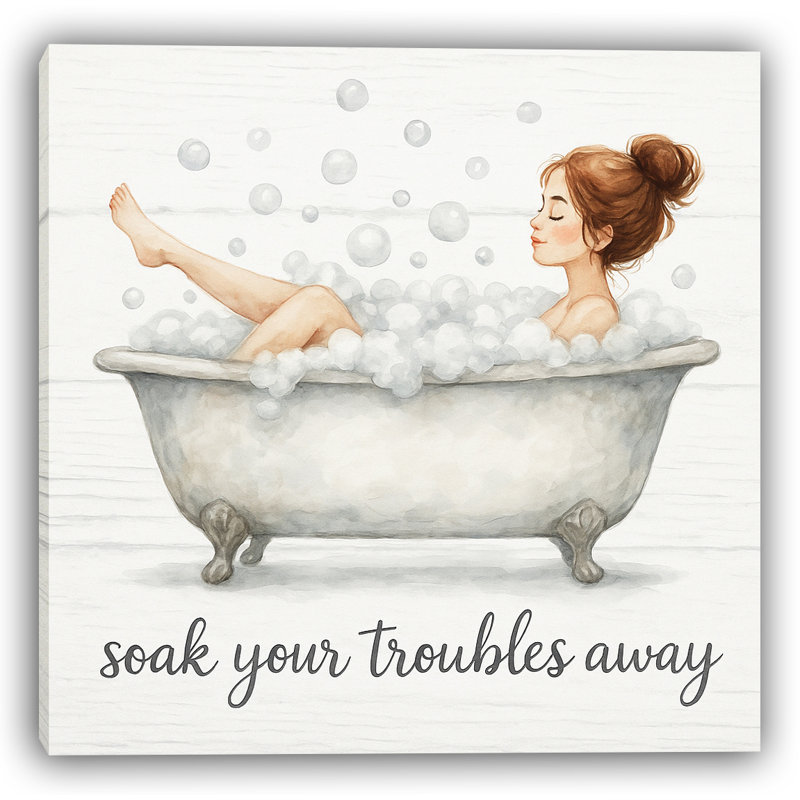"Soak Your Troues Away", art mural sur toile, H 20 po x l 20 po