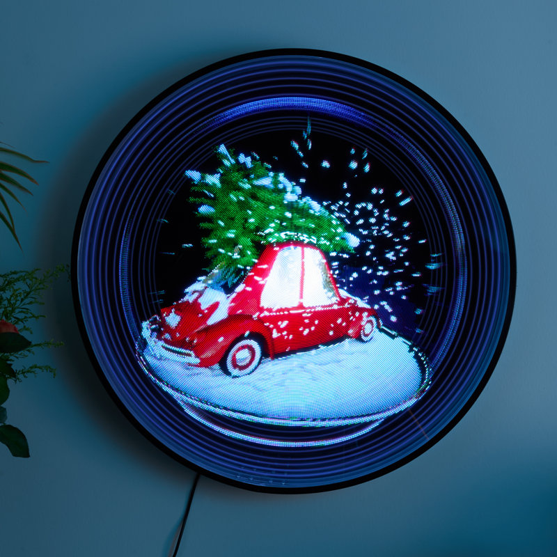 DIY 3D Hologram Projector Wall Lamp Round Wall Mirror