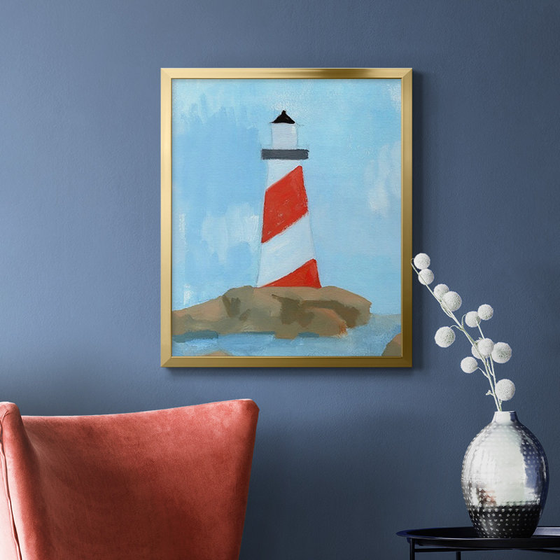 Toile encadrée de qualité supérieure «Lookout Point I» - prête à être accrochée, Or, H 24 po x l 20 po