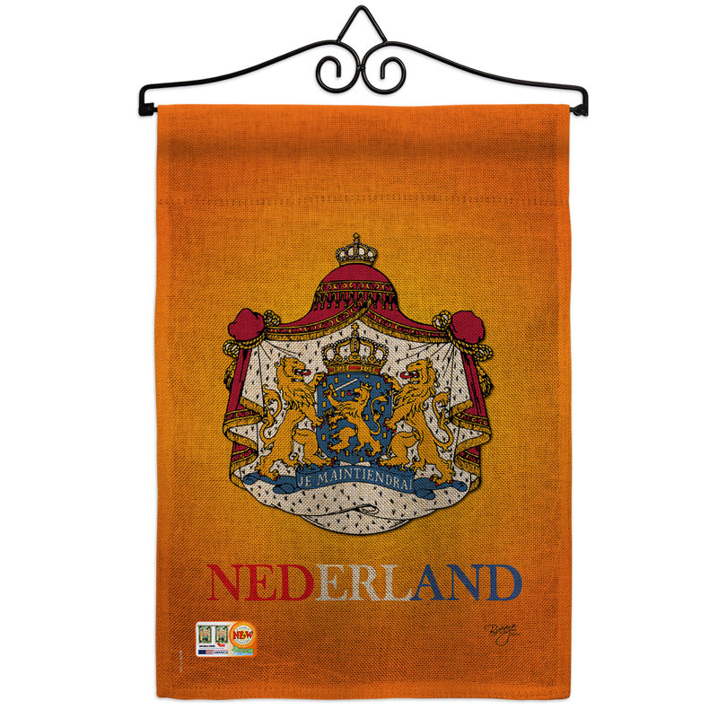 Pays-bas du monde en toile jute à 2 côtés 19 x 13 po ensemble de drapeau