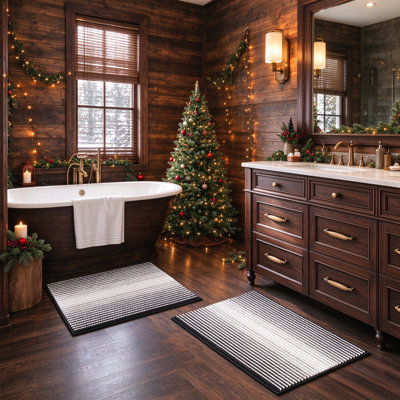Slip‑Resistant Fluffy Water‑Absorbing Washable Bath Mats