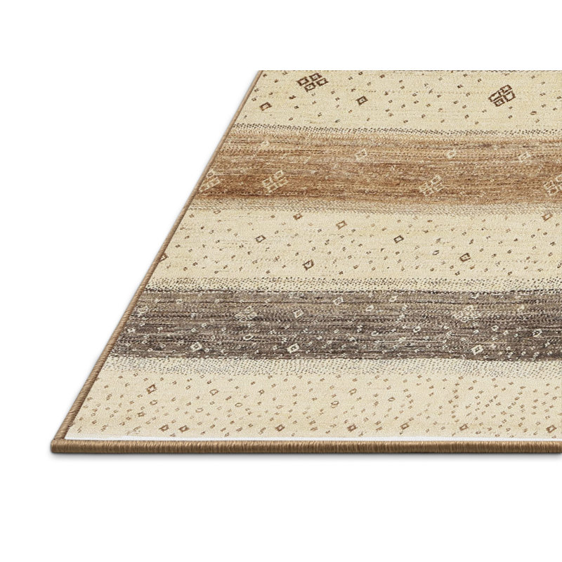 Tapis beige/gris contemporain, Rectangle 5 pi x 7 pi