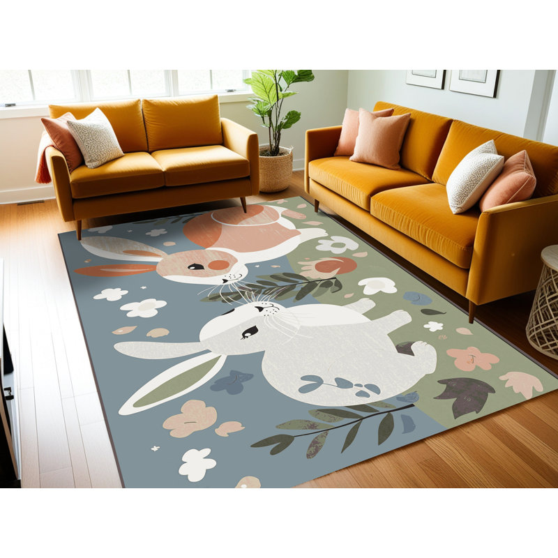 Tapis pour enfants mignons lavables Dakota Fields, Rectangulaire 7 pi x 10 pi