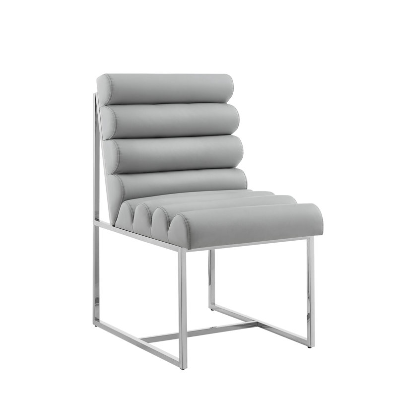 Chaise de salle à manger Khole, gris, Chrome