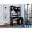 Hutch Desk, Multiple Shelves, Keyboard Tray, CPU Anel, One Drawer -Black-281751190