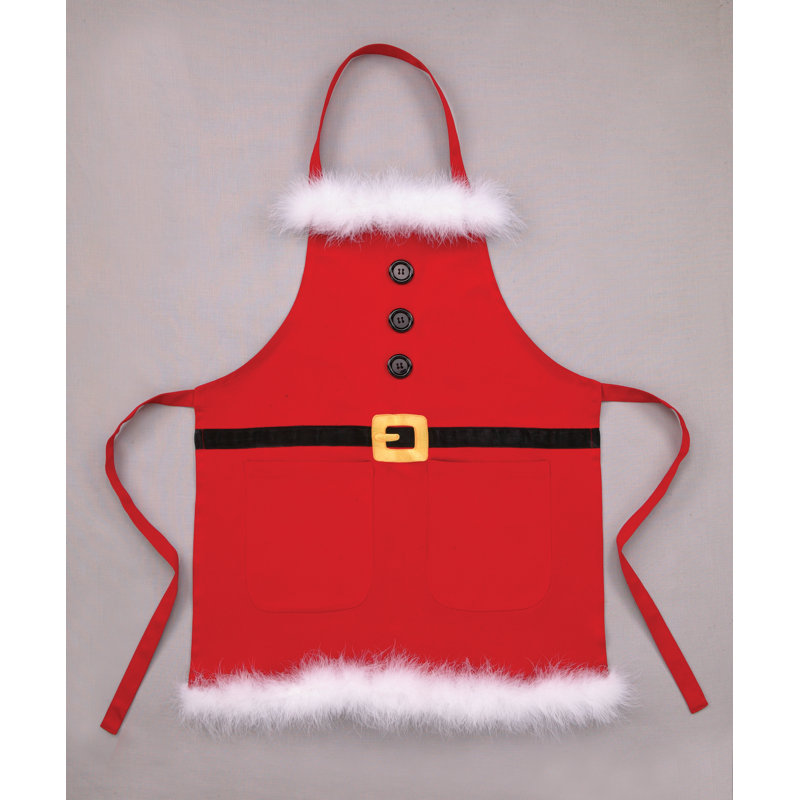 Tablier de Noël avec bordure en fausse fourrure Mistletoe & Co.
