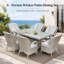 Ensemble repas pour 6 personnes en osier avec table rectangulaire, coussins inclus