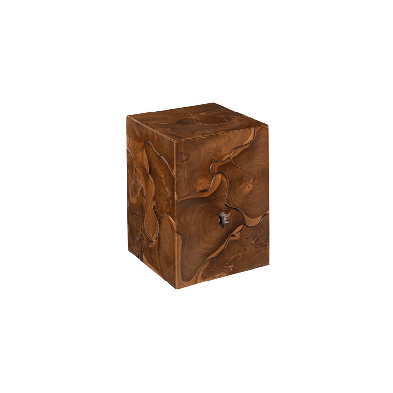 Tabouret d'appoint carré en teck