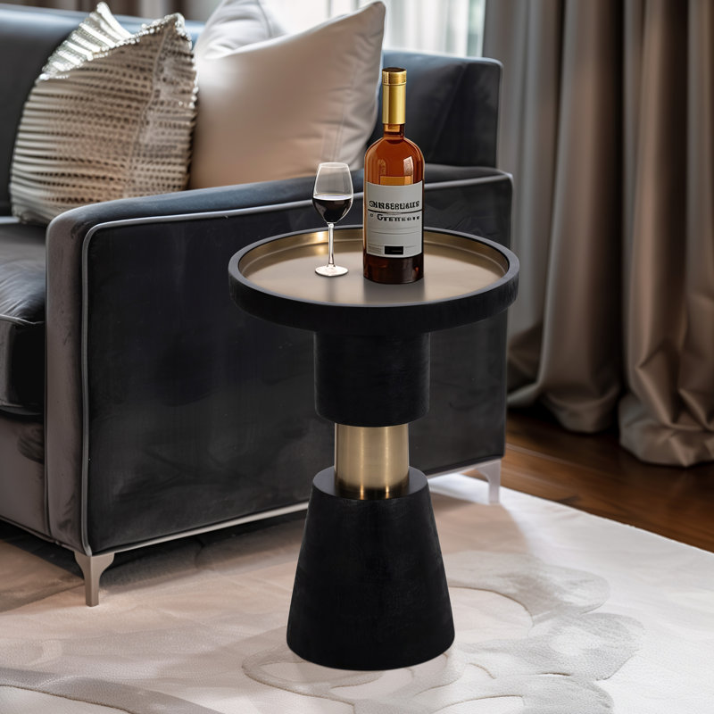 Table d'appoint en bois de manguier et en fer Avel
