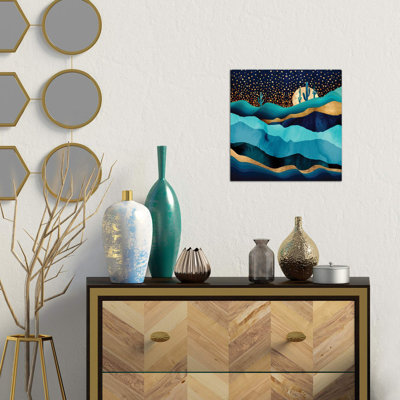 Indigo Desert Night 1 Piece Wrapped Canvas Wall Art