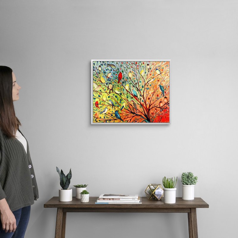 «Twenty Seven Birds», reproduction d'impression, Impression encadrée sans passe-partout, H 18 po x l 22 po, Blanc