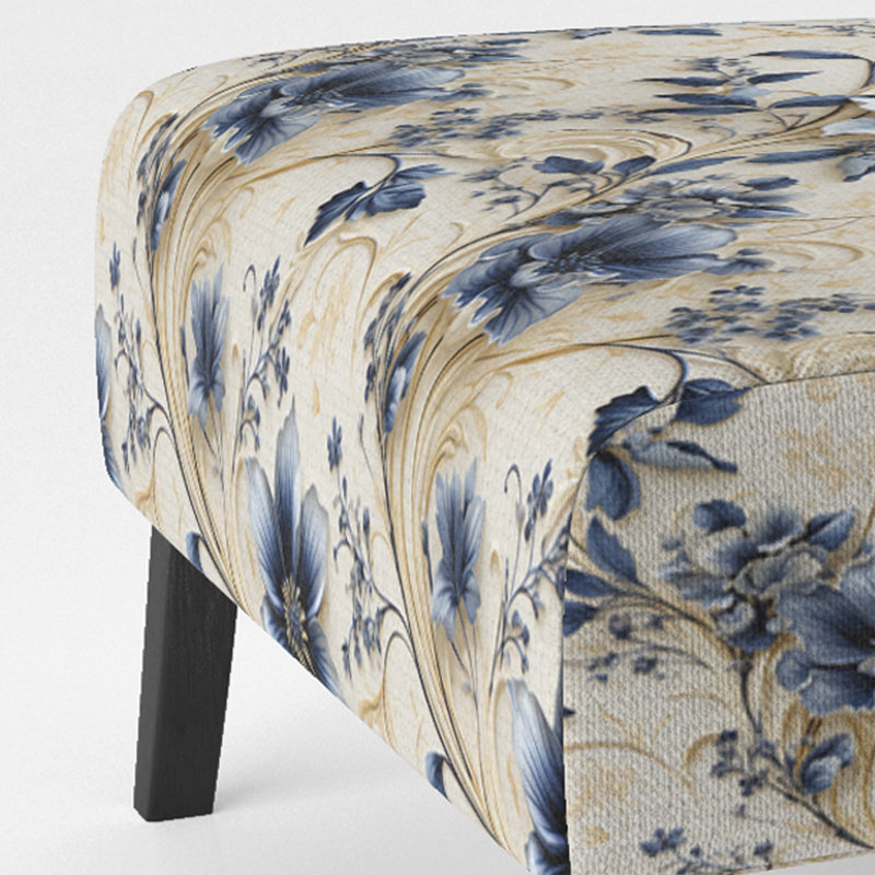 Rustic Victorian Brocade Victorian Motif - Chaise d'appoint de chalet rembourrée à motif floral