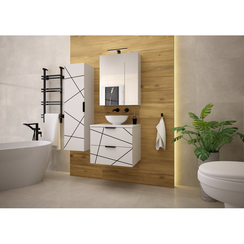 Aree Bathroom Storage, White