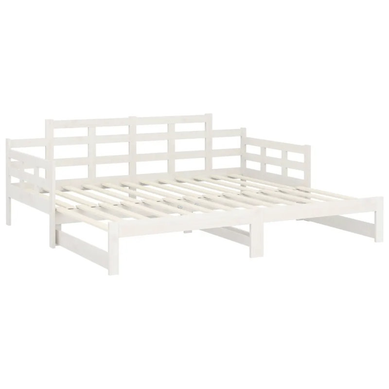 Hydiea Pull-out Day Bed Solid Wood, White, 90 x 190cm