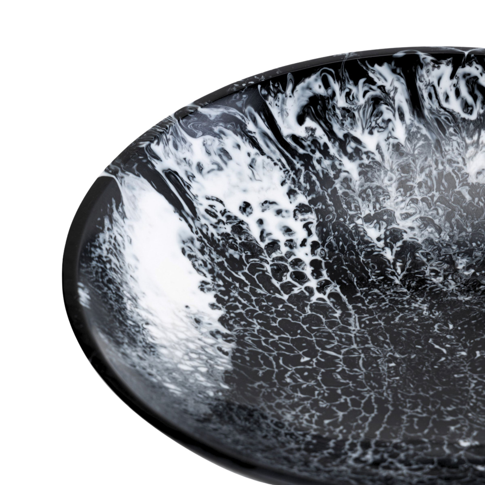 Lucente Black and White Fruit Bowl