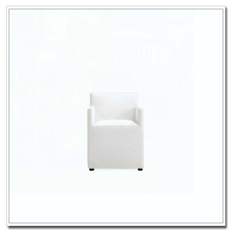 Fauteuil de salle à manger en similicuir, Blanc
