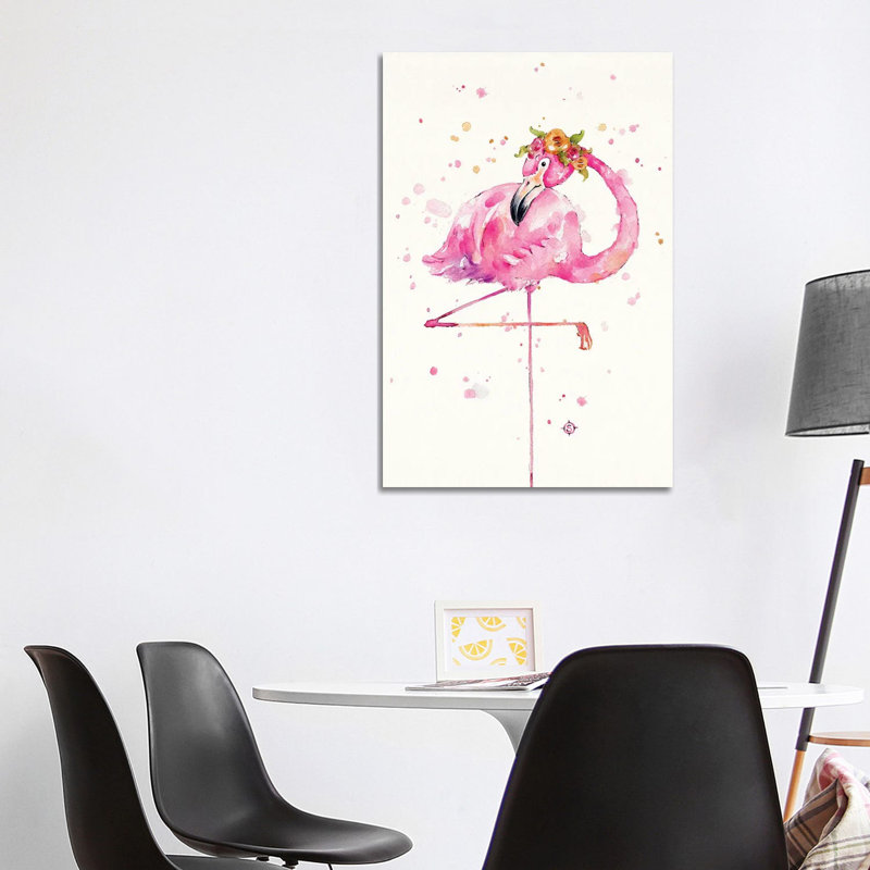 Sweet Flamingo 1 Piece Wrapped Canvas Painting, 101.6cm H x 66.04cm W x 1.91cm D