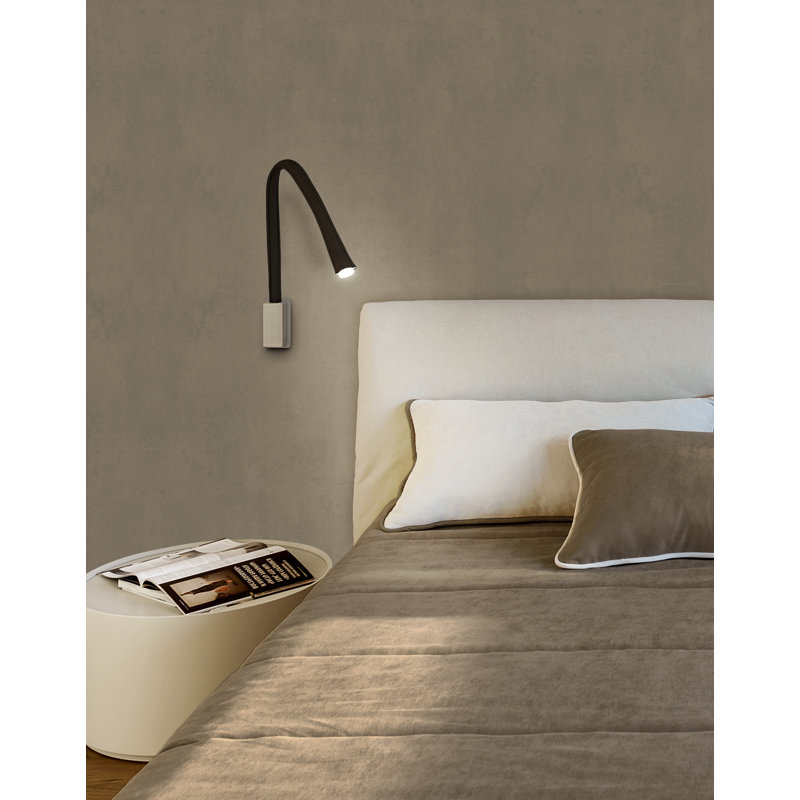 Flexiled Ap Leather 1-Light Spotlight, 35.3" H x 4" W x 2" D, Black, Satin Nickel