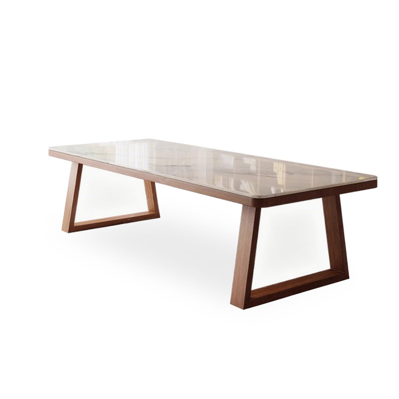 Bureau rectangulaire en bois massif brun noisette, H 29,53 po x l 70,87 po x P 31,5 po