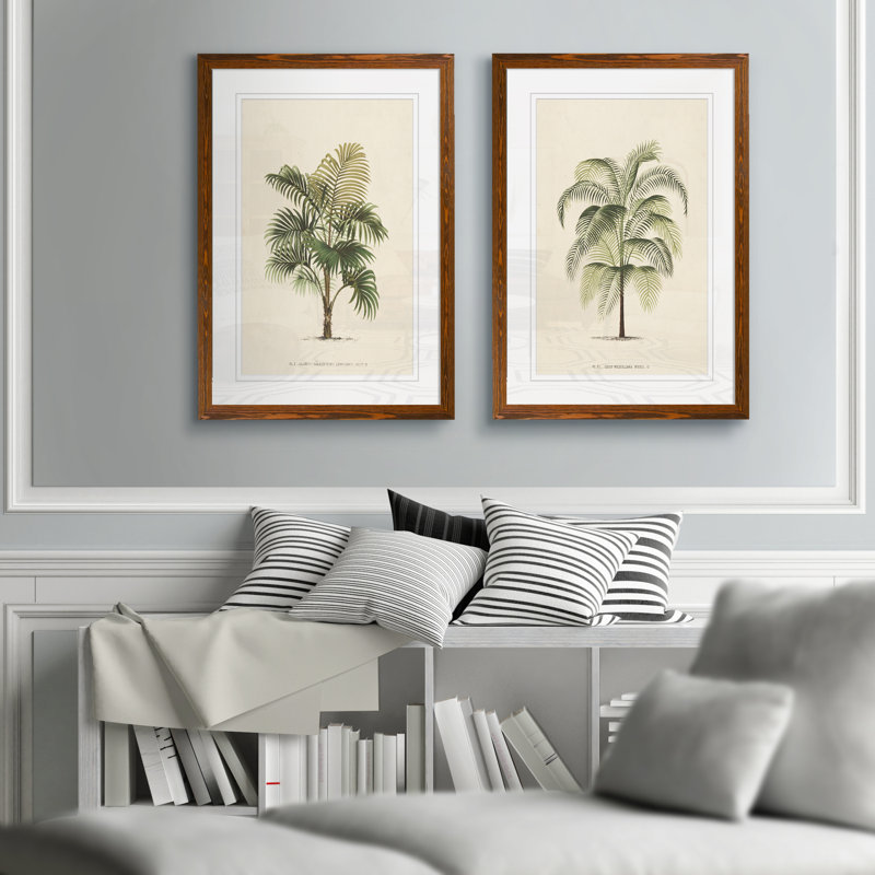 Les Palmiers III par Vincent Van Gogh - ensemble de 2 reproductions de cadres photo, H 24 po x l 18 po x P 1,25 po, Espresso
