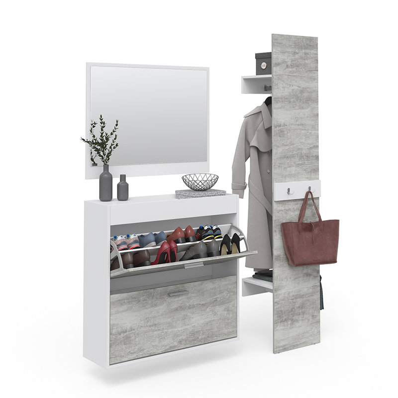 Gassville Hall Tree with Shoe Storage, Concrete