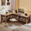 Bureaux en bois massif en L Burlywood-108600560-108600558