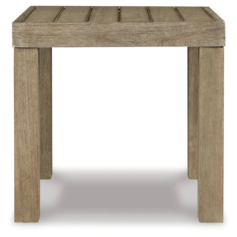 Silo Point Brown Eucalyptus Rectangular Outdoor End Table