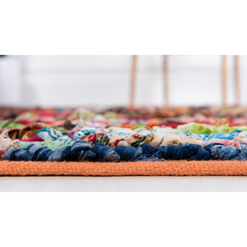 Tapis multicolore en coton tressé à la main Lilan, Tapis de couloir 2 pi 2 po x 6 pi 1 po