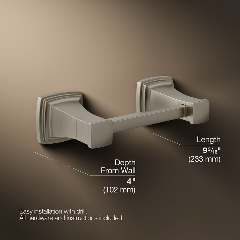 Riff Pivoting Toilet Paper Holder, Silver