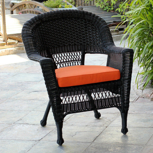 Chaise de patio avec coussins, Noir, Bleu minuit