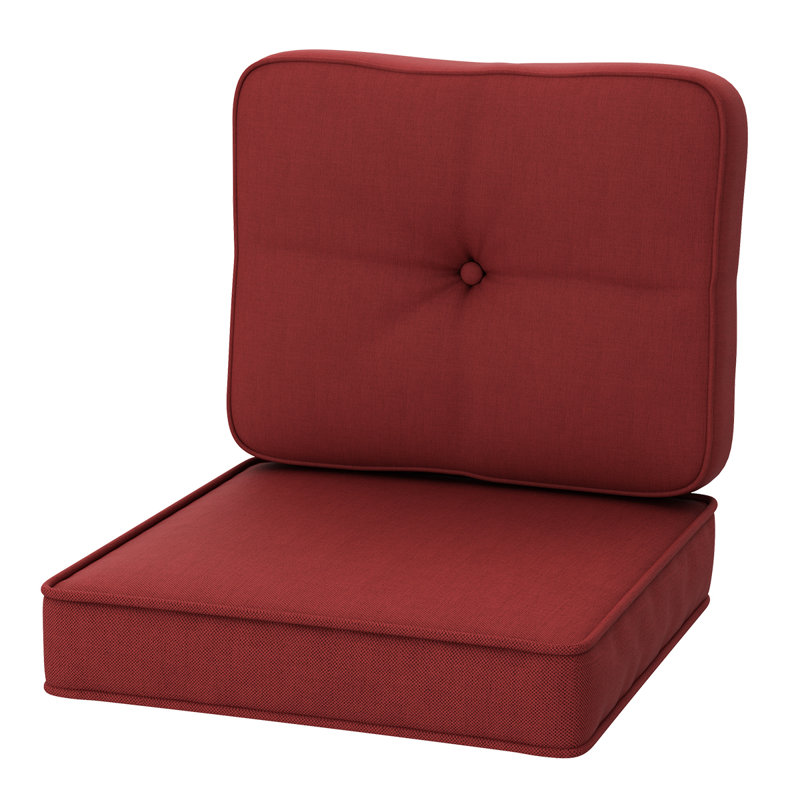 Outdoor 5'' Chaise Lounge Seat / Back Cushion, Red
