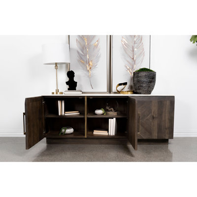 Grey 3-door Marble Top Sideboard Buffet