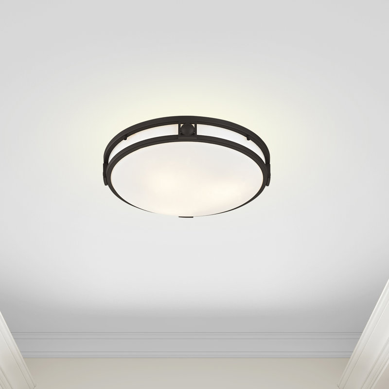 Glass Flush Mount, 16" W