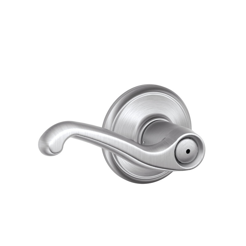 Flair Lever Bed and Bath Lock, Satin Chrome, Universal/Reversible