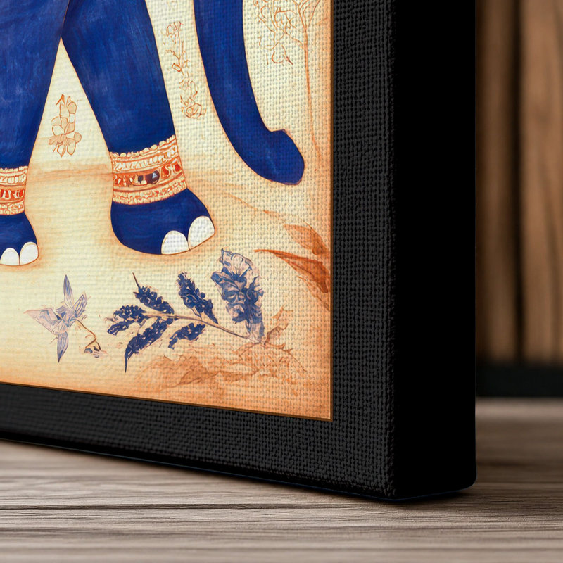 Ornate Elephant Portrait Boho - Print, 30x20 - 76.2 x 50.8 cm, Black Border