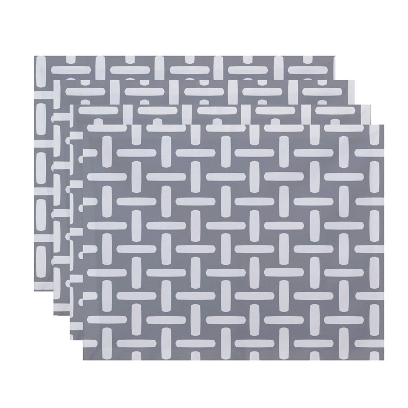 Kuse Polyester Geometric Rectangle Placemat, Rain