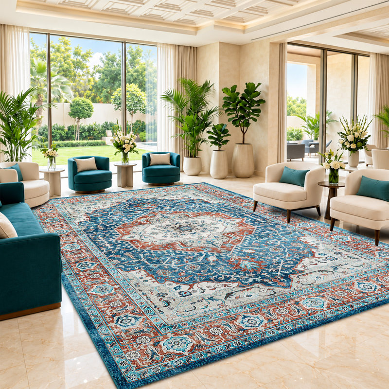 Vintage Look Shag Area Rug, Rectangle 60 x 110cm