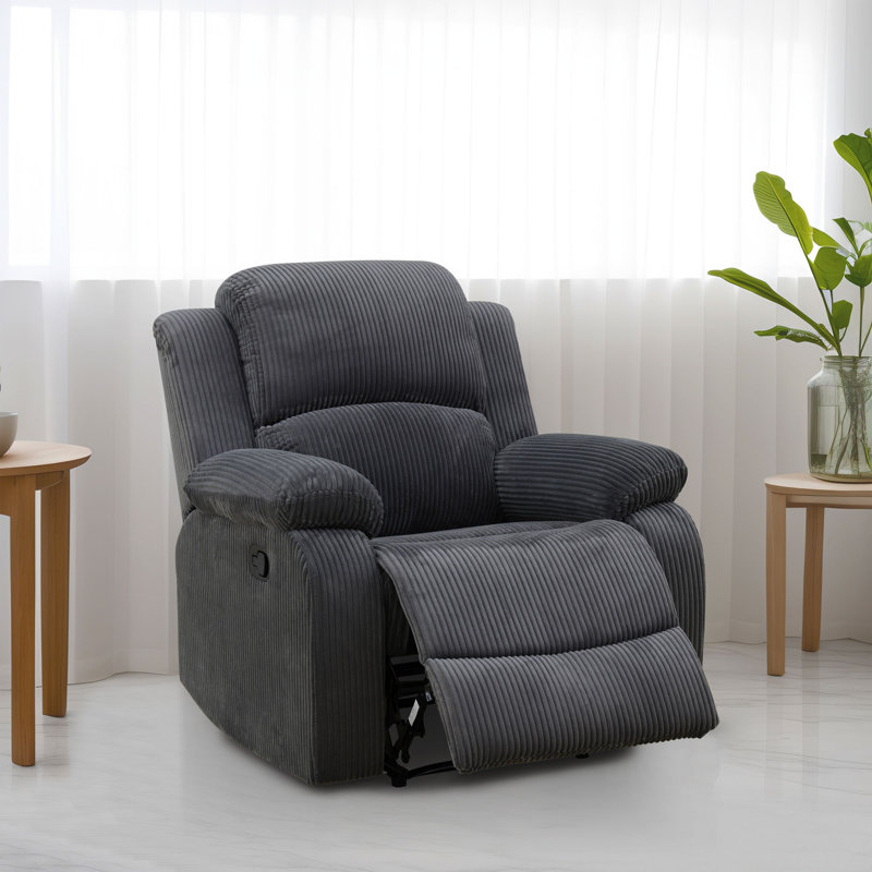 Living Room Recliner Chair, Dark Gray Corduroy