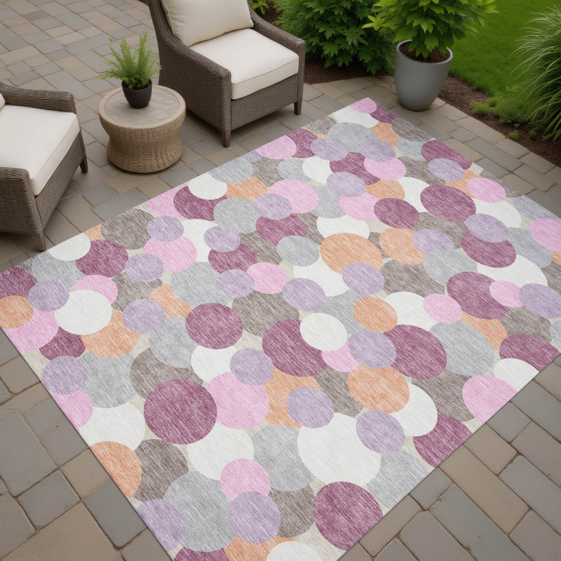 Tapis intérieur / extérieur lavable à la machine Chantille ACN2450, Rosé, 5 pi x 7 pi 6 po