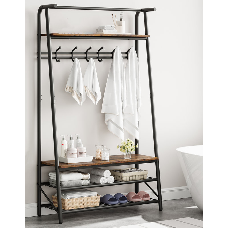 Coat Rack Shoe Bench, 4-in-1 Hall Trees Entryway Bench With Coat Rack And Shoe Rack