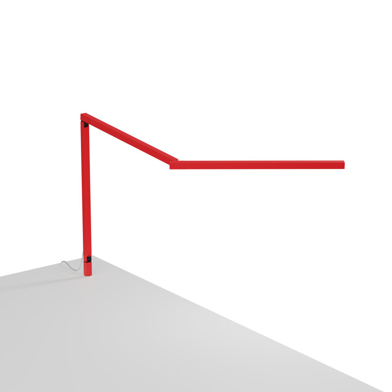 Lampe de bureau Z-Bar Gen 4 avec support pour table traversante, 3 500K, H 12,5 po x l 25,6 po x P 7,5 po, Rouge mat