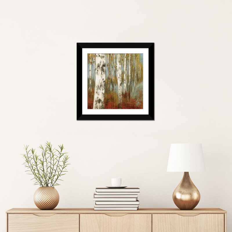 « long the path ii », reproduction sur toile, H 16 po x l 16 po x P 1 po, Papier beaux-arts encadré noir, Blanc