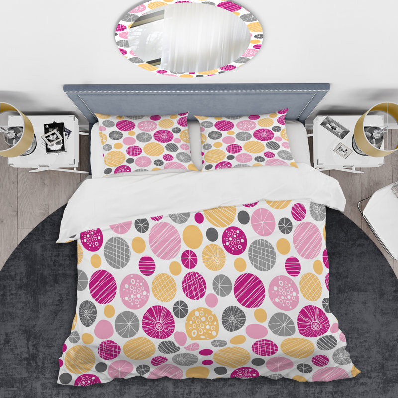 Ensemble de housse de couette Mid-Century moderne - Microfibre de polyester, Housse de couette double / grand et 2 taies
