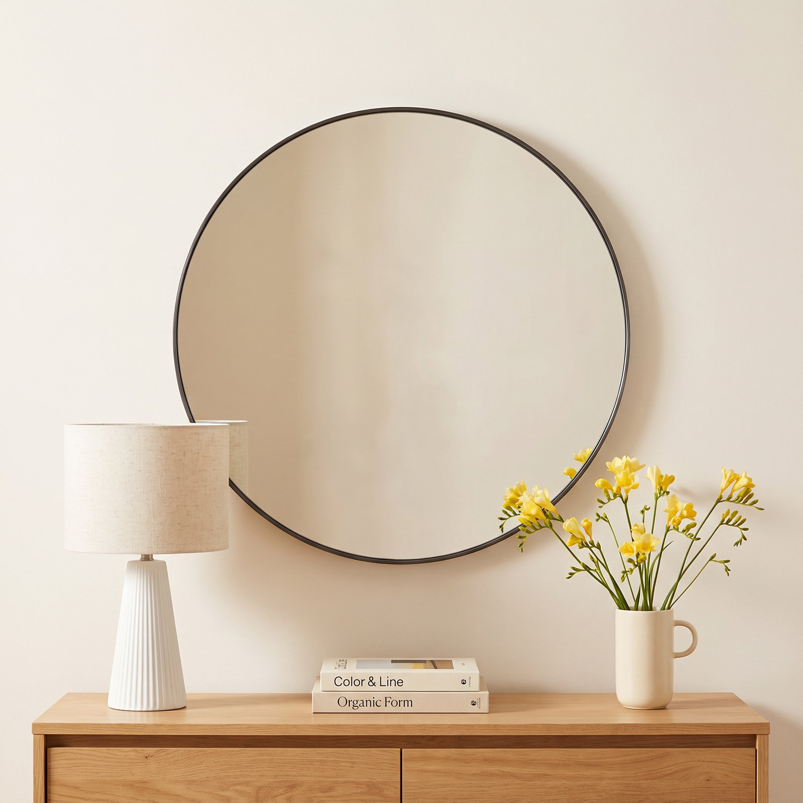 Lansing Stainless Steel Mirror, Brushed Black Stainless Steel