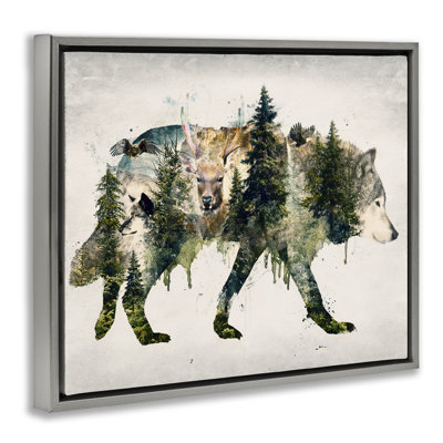 Cadre flottant Woodland Wildlife Wolf, par Barrett Biggers