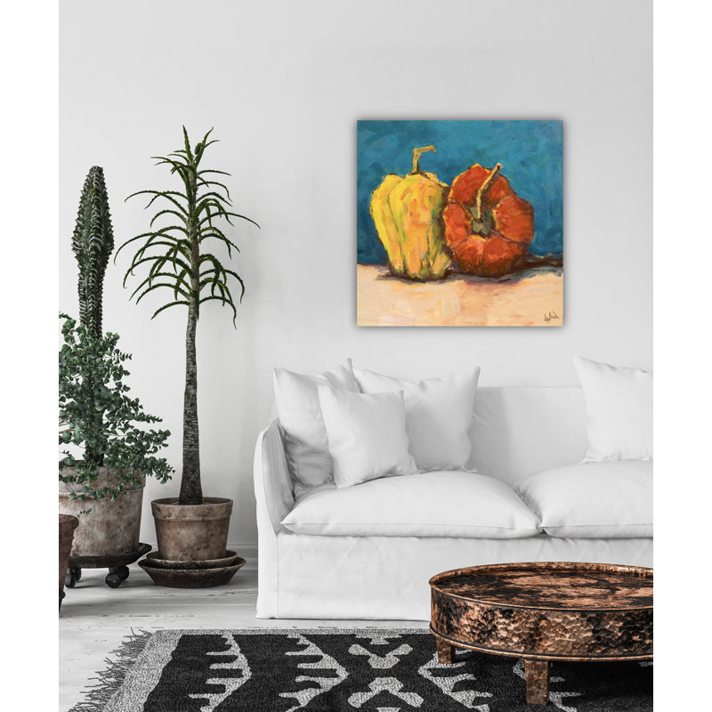 Pepper's Bleu - reproduction d'art sur toile, H 22 po x l 22 po x P 2 po, Cadre flottant noir