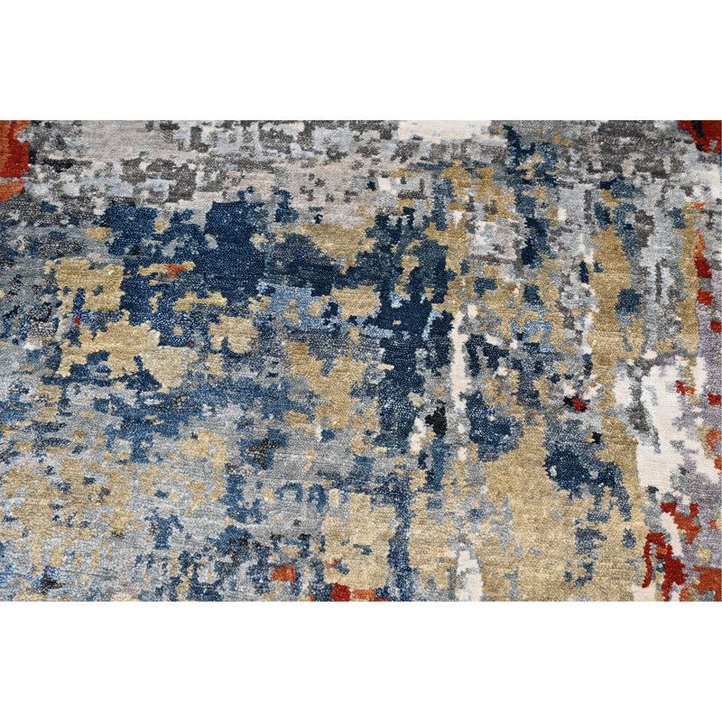 Handmade Abstract Area Rug, Round 6'