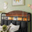 Base de lit plateforme en métal avec tête de lit tapissier et rangement-931374327-931374332