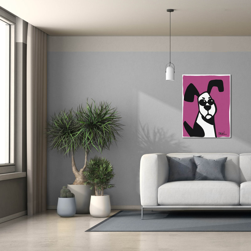 «Dog On Purple» par Irena Orlov, H 34 po x l 26 po x P 1,5 po